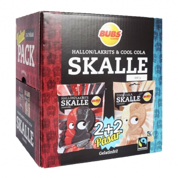 Hel Låda Godisskallar "Hallon Lakrits & Cola" 4 x 200g - 41% rabatt