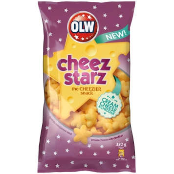 Snacks "Cheez Starz" 220g - 78% rabatt