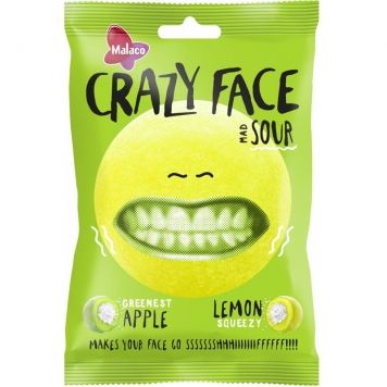 Godis "Crazy Face Sour" 80g - 54% rabatt