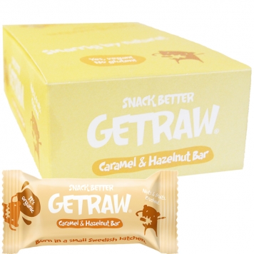 Hel Låda Rawbars "Caramel & Hazelnut" 12 x 42g - 29% rabatt