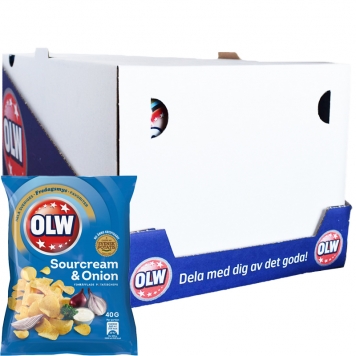 Hel Låda Chips "Sourcream & Onion" 20 x 40g - 28% rabatt