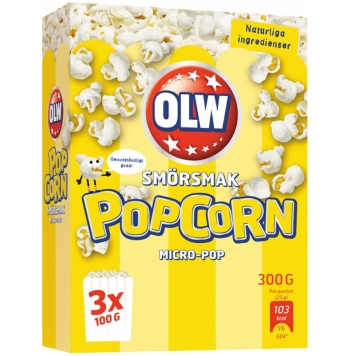 Popcorn "Micro-pop" 3 x 100g - 33% rabatt