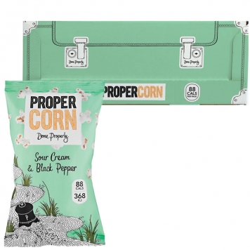 Hel Låda Popcorn "Sour Cream & Black Pepper" 12 x 80g - 71% rabatt