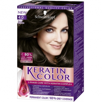 Hårfärg "Keratin Color Hårfärg  4.0 Dark Brown" - 38% rabatt