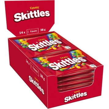 Hel Låda Godis "Skittles Fruits" 14 x 38g - 78% rabatt