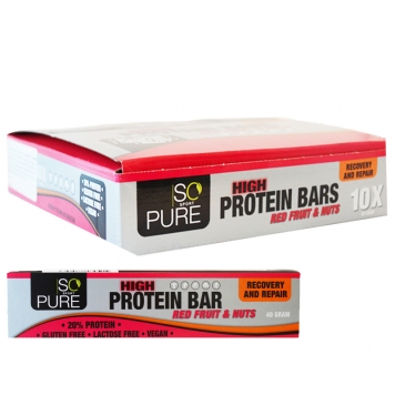 Hel Låda Proteinbars "Red Fruits & Nuts" 10 x 40g - 65% rabatt